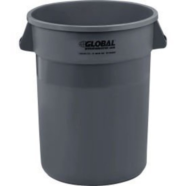 Global Equipment Plastic Trash Can - 32 Gallon Gray 3200-GY